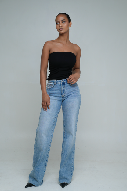 Jean  Wide leg [ Bleu moyen ]