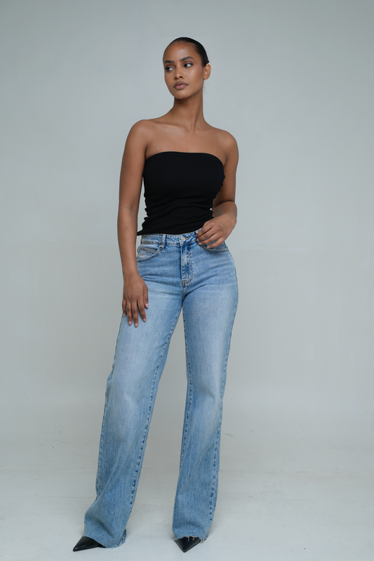 Jean  Wide leg [ Bleu moyen ]