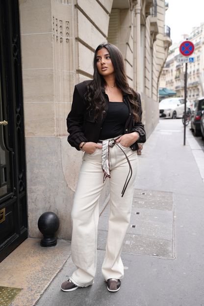 Jean ceinturé foulard