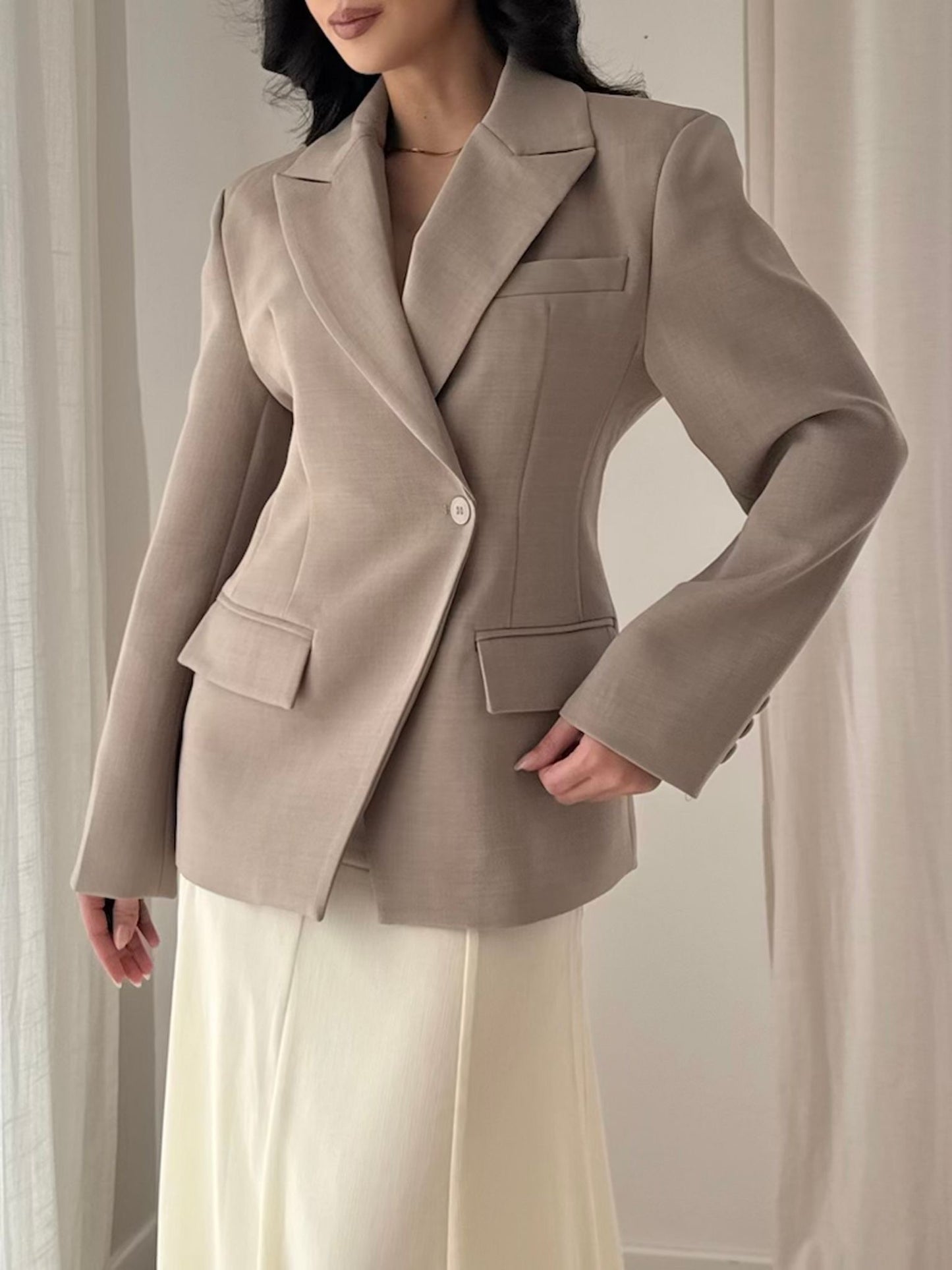 Blazer épais  [Taupe]