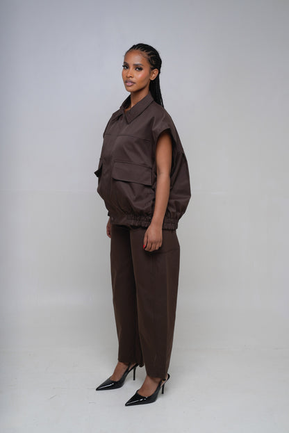 Gilet sans manche [ Marron]