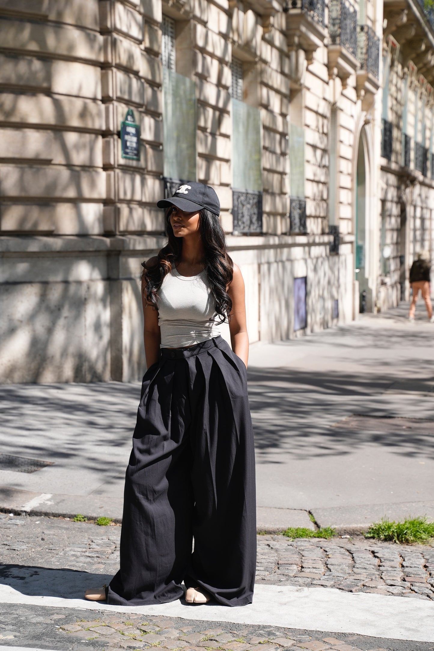 Pantalon fluide plissé[ Noir]