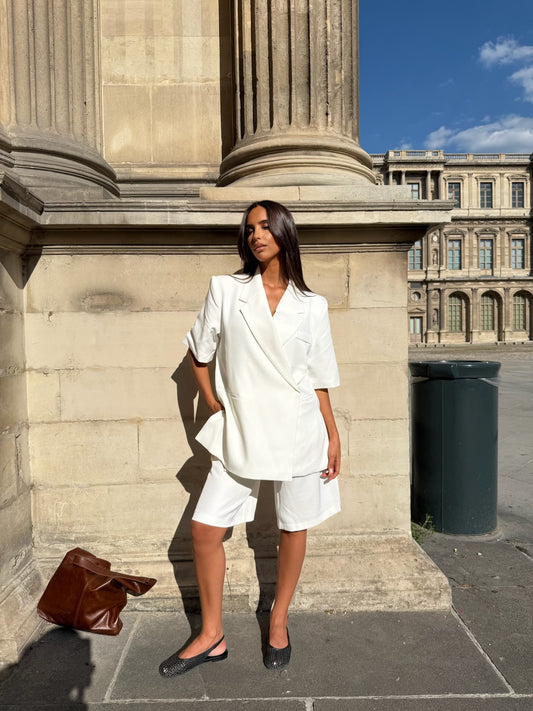 BLAZER manches courtes [ Blanc]