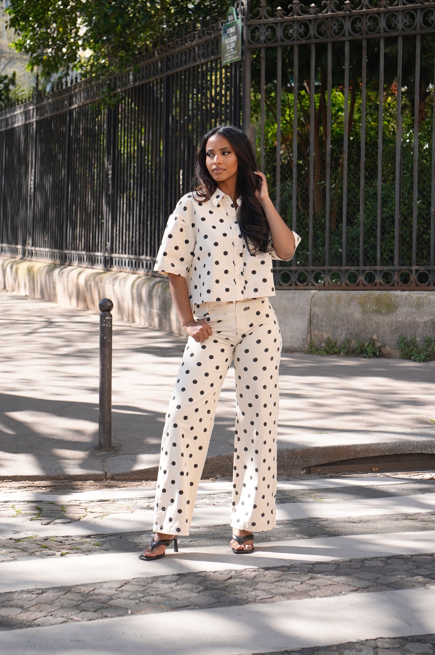 Ensemble jean à petit pois