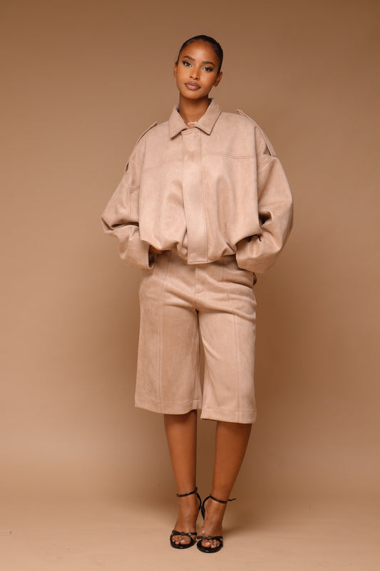 Bombers daim [ Taupe]