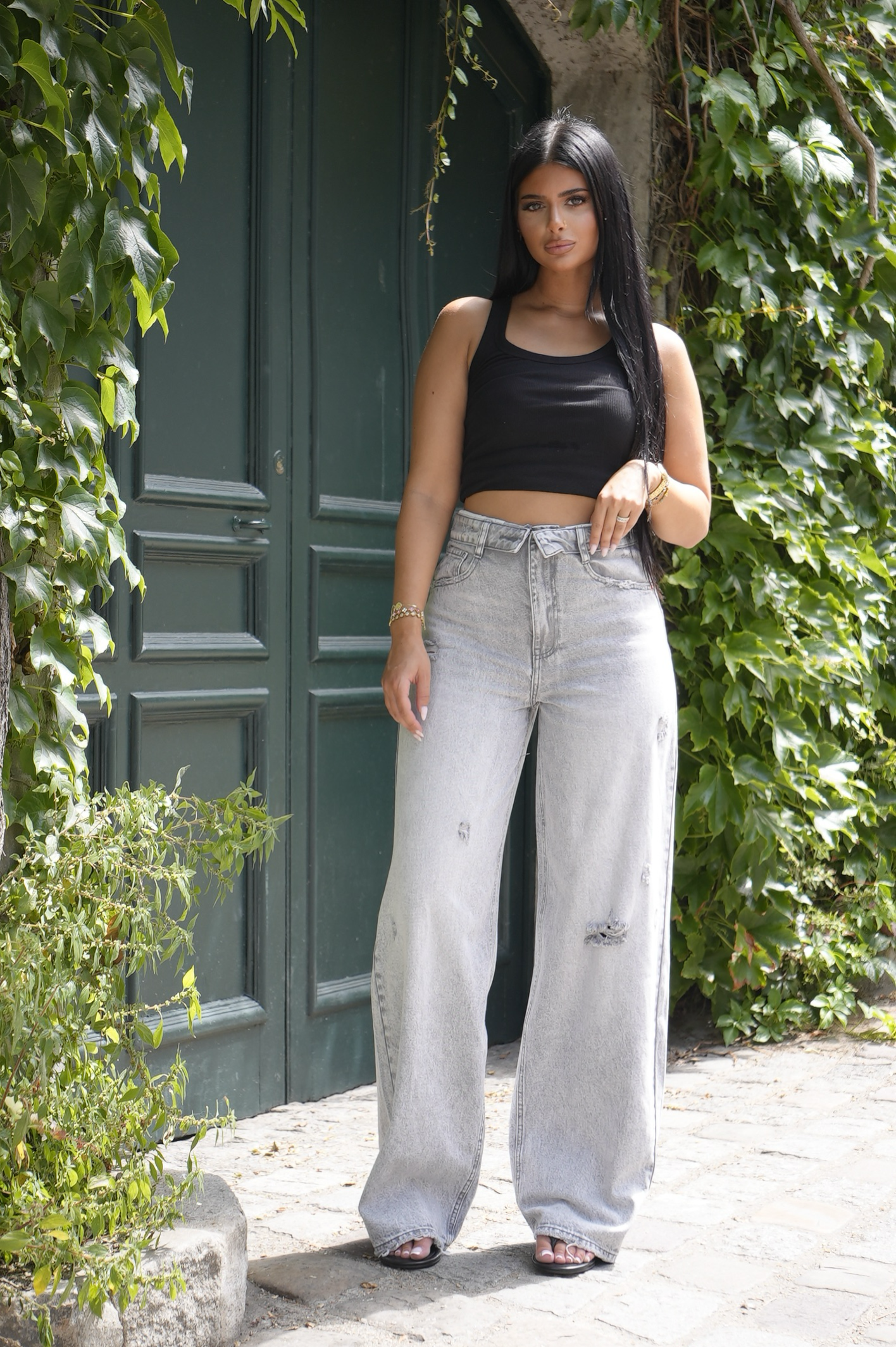 Jean inside out baggy [ Gris]