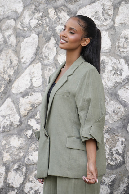 Blazer effet lin [ Vert]