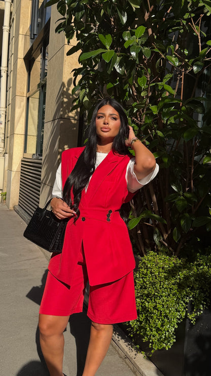 Blazer à ceinture [ Rouge]