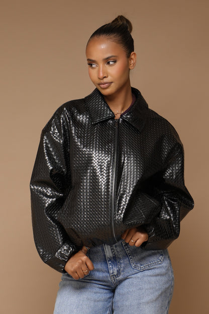Blouson tressé[ Noir]