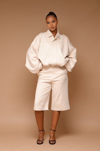 Bombers daim [ Beige]