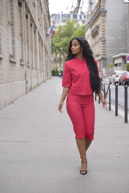 Veste courte à manches [ Blanc]