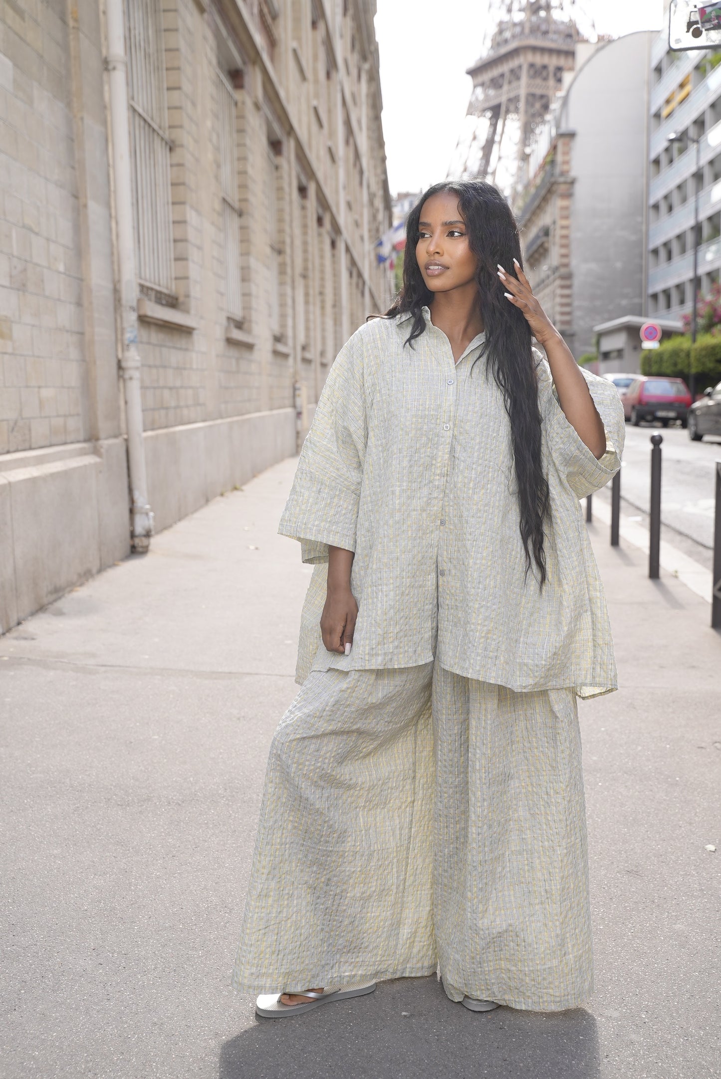 ENSEMBLE oversize à carreaux [ Vert]