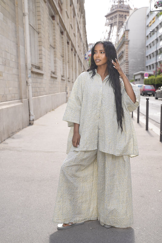 ENSEMBLE oversize à carreaux [ Vert]