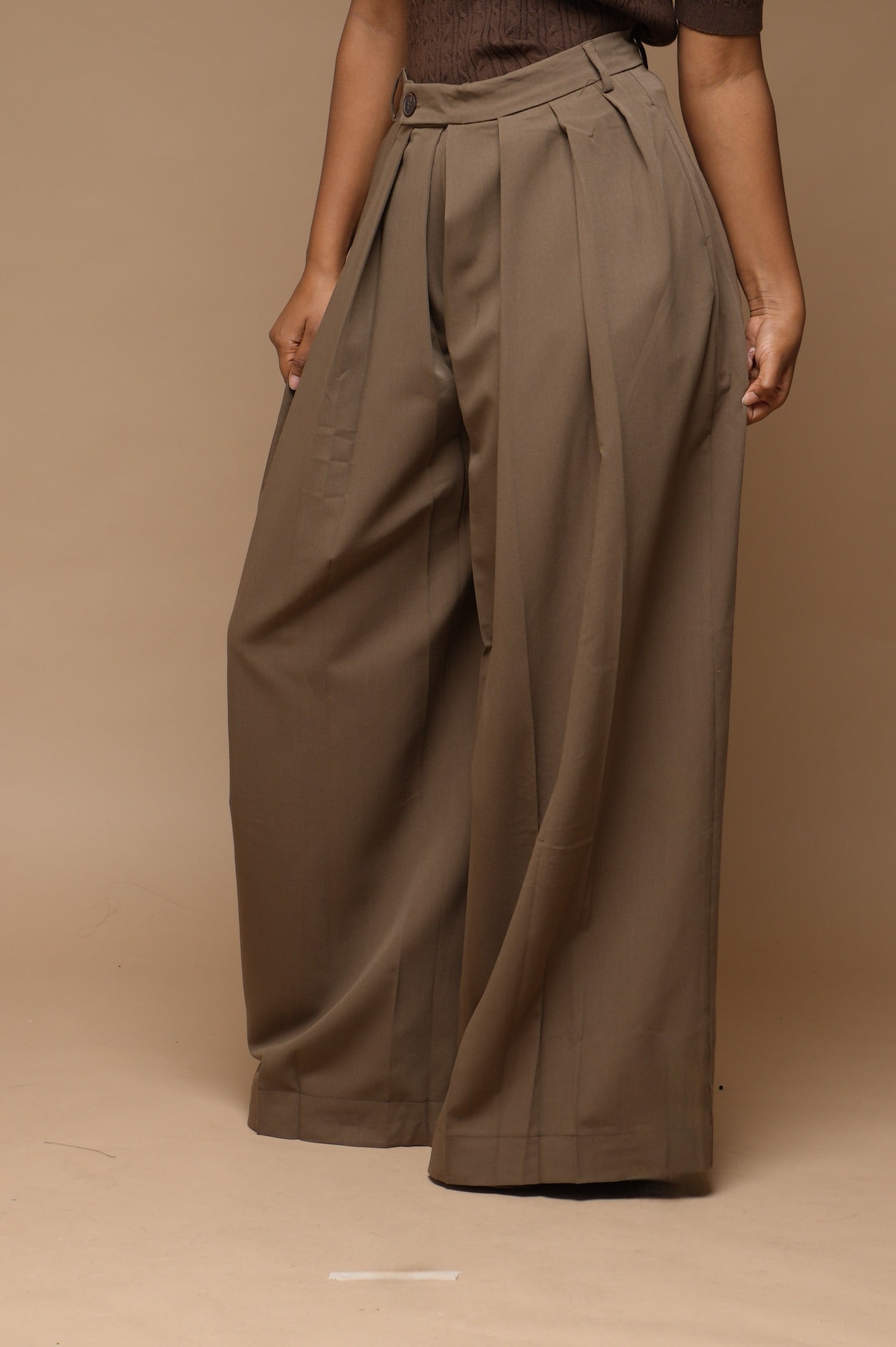 Pantalon fluide plissé[ vert Kaki]