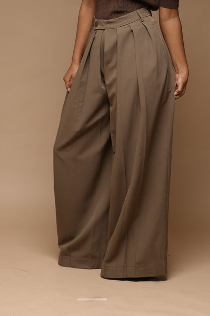 Pantalon fluide plissé[ vert Kaki]