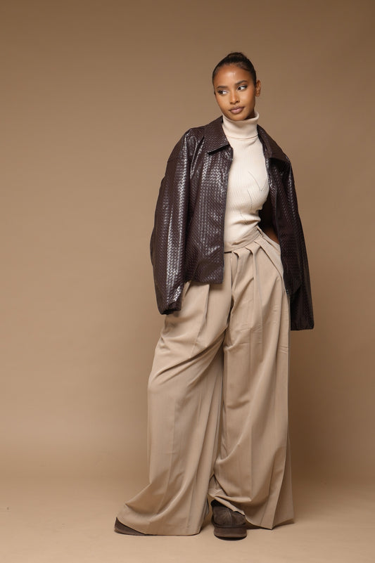 Blouson tressé[ Bordeau]