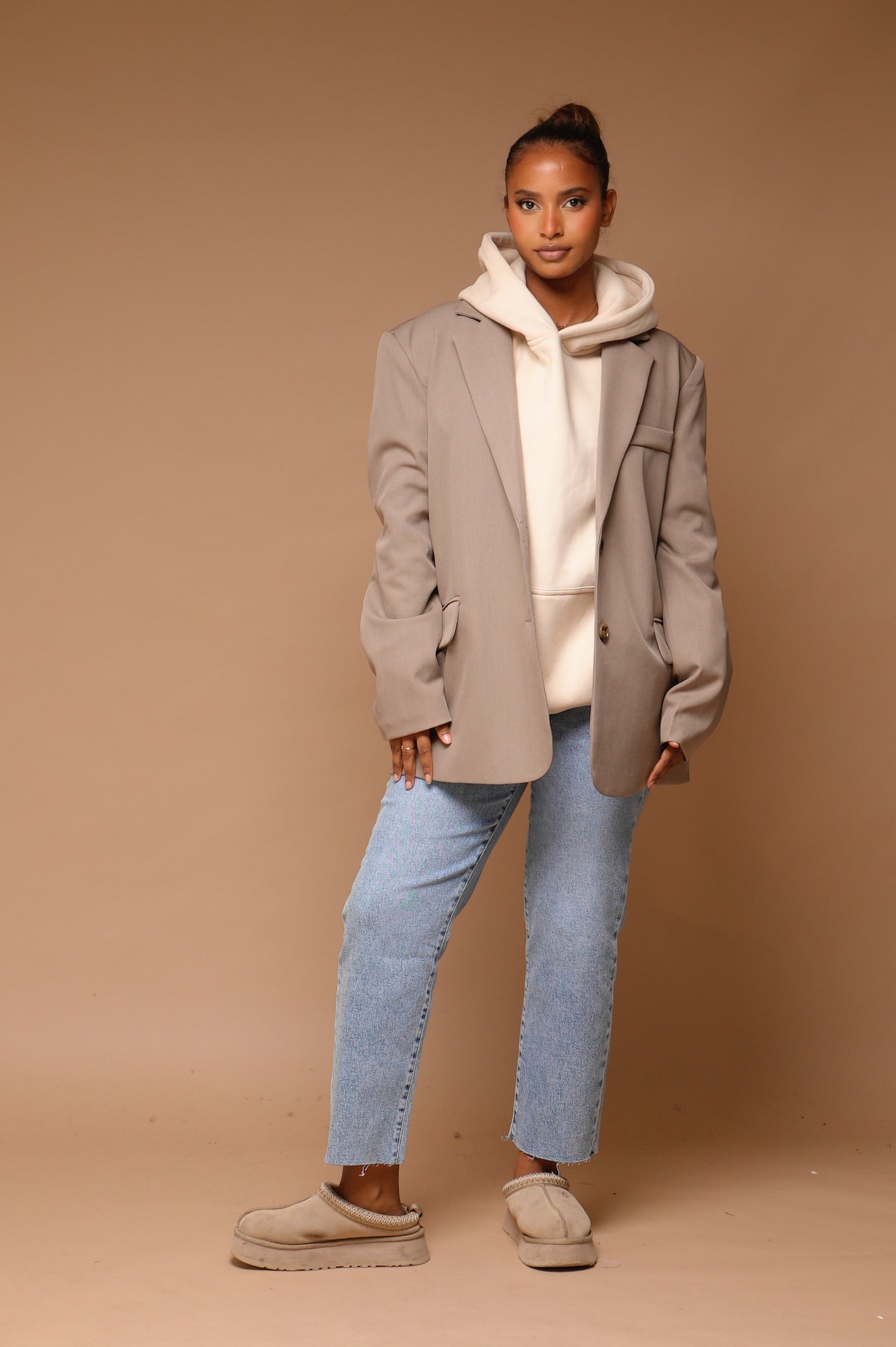 Blazer a fente oversize [ Beige]