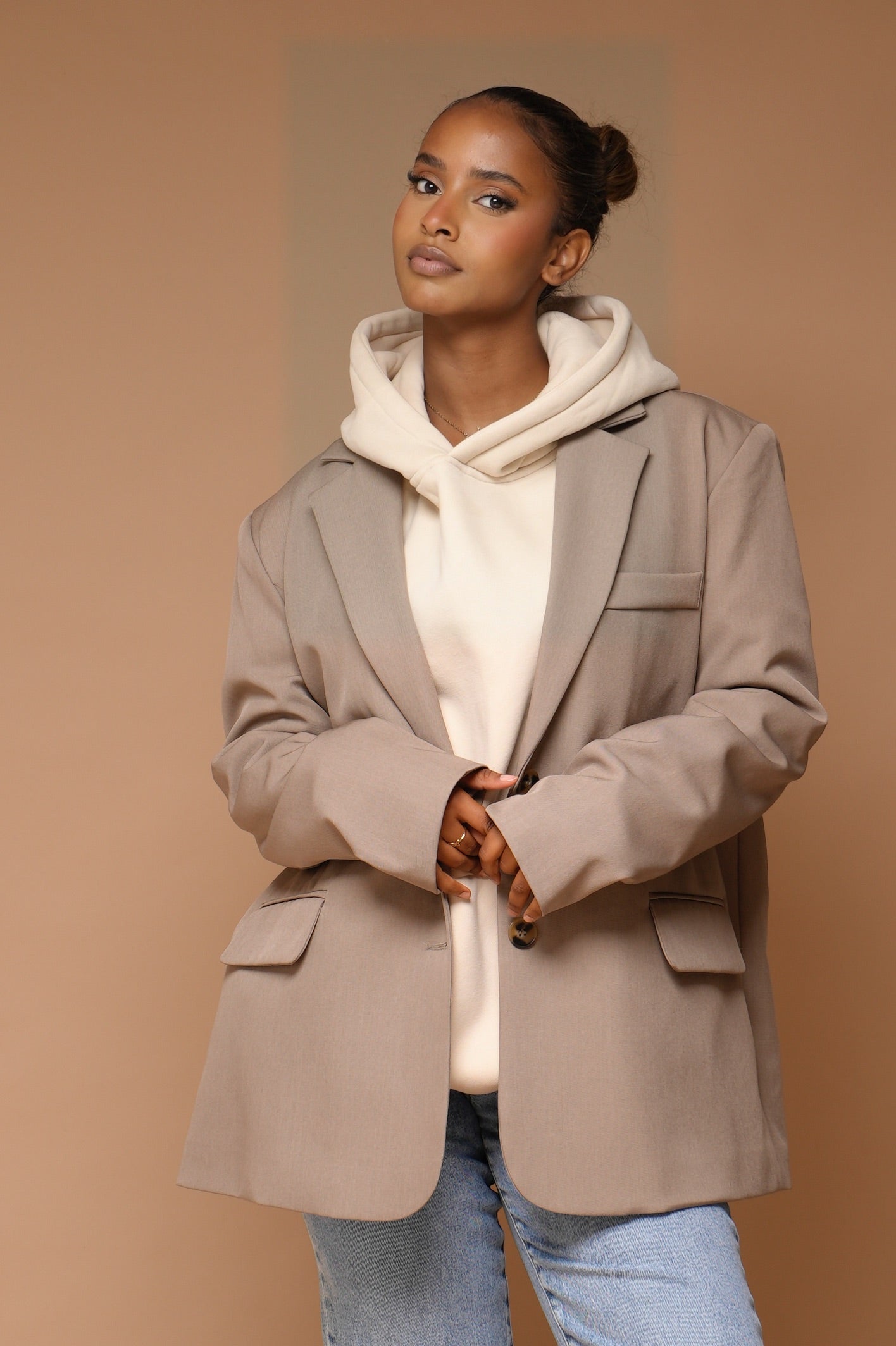 Blazer a fente oversize [ Beige]