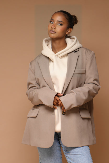 Blazer a fente oversize [ Beige]