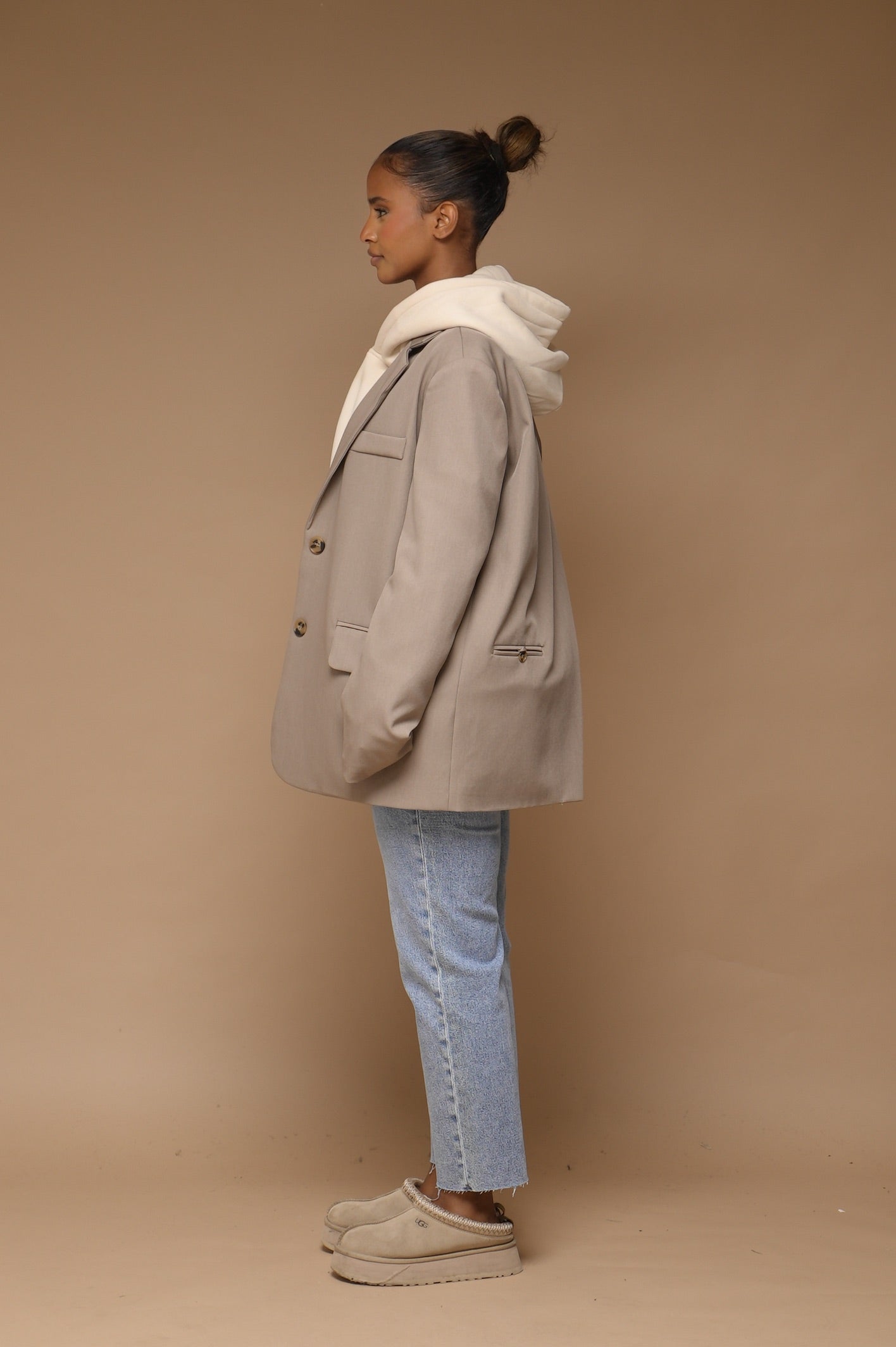 Blazer a fente oversize [ Beige]