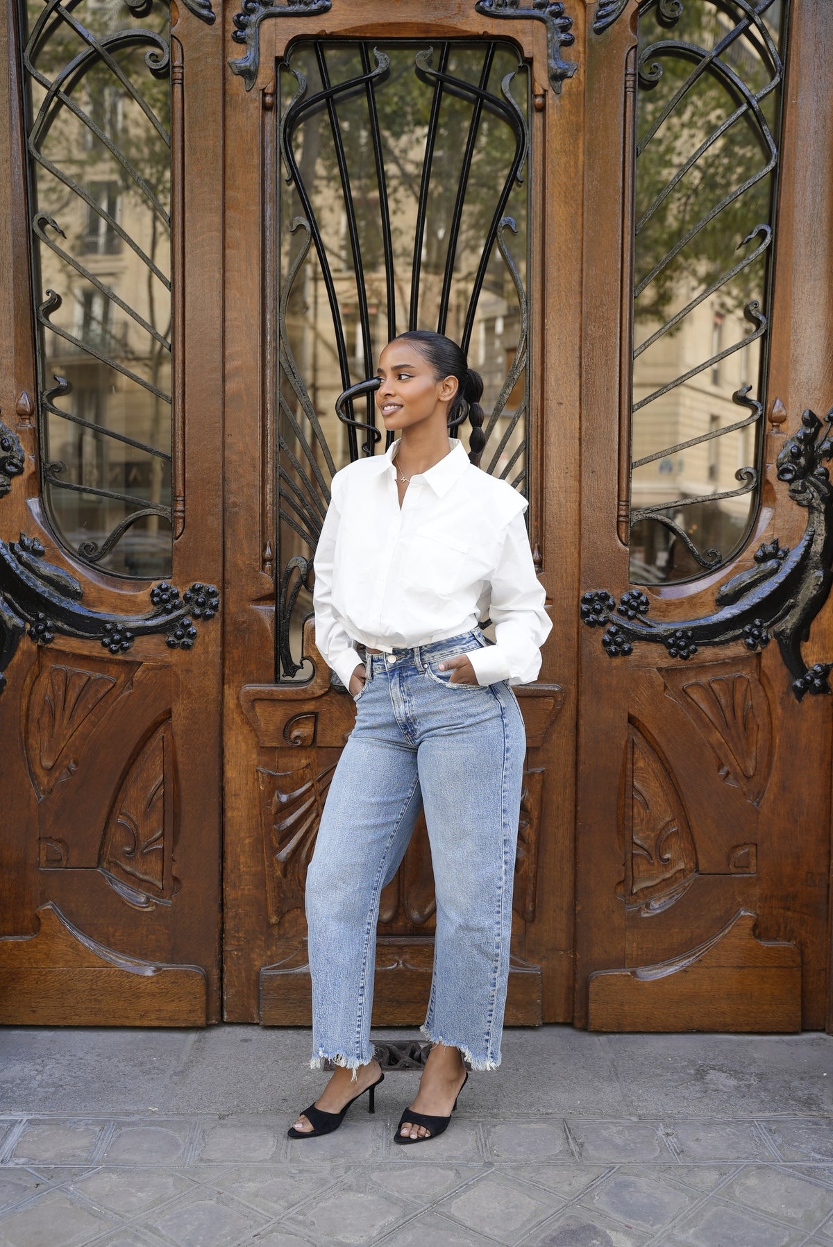 Jean effet déchiré [ Bleu moyen ]