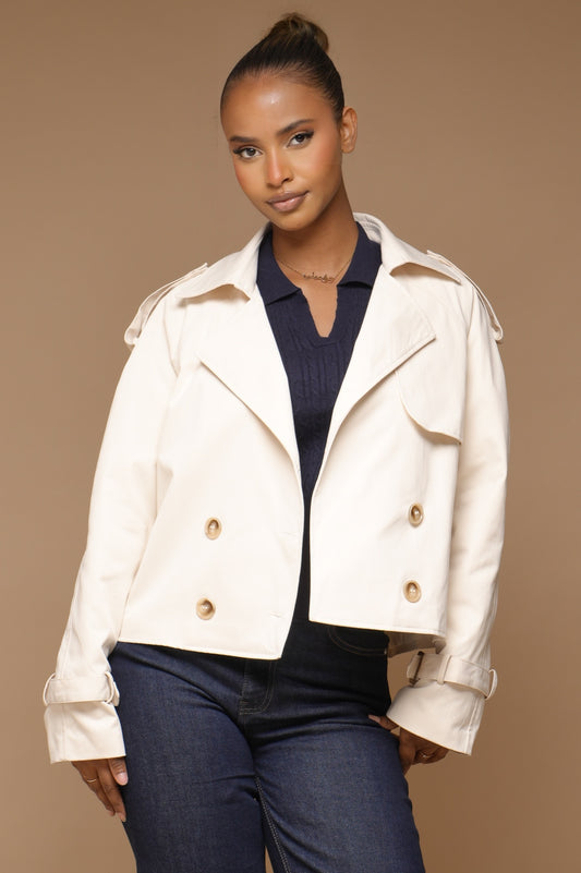Trench coats court [ Beige clair]