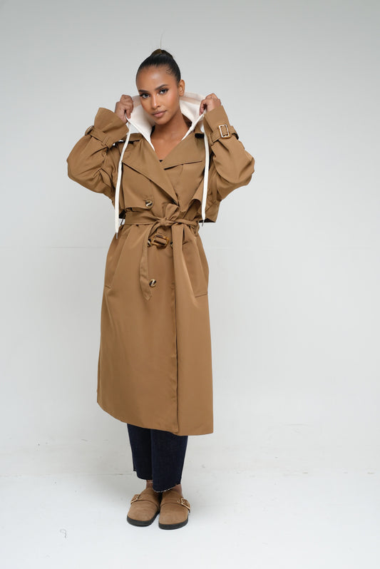 Trench capuche amovible [Camel]