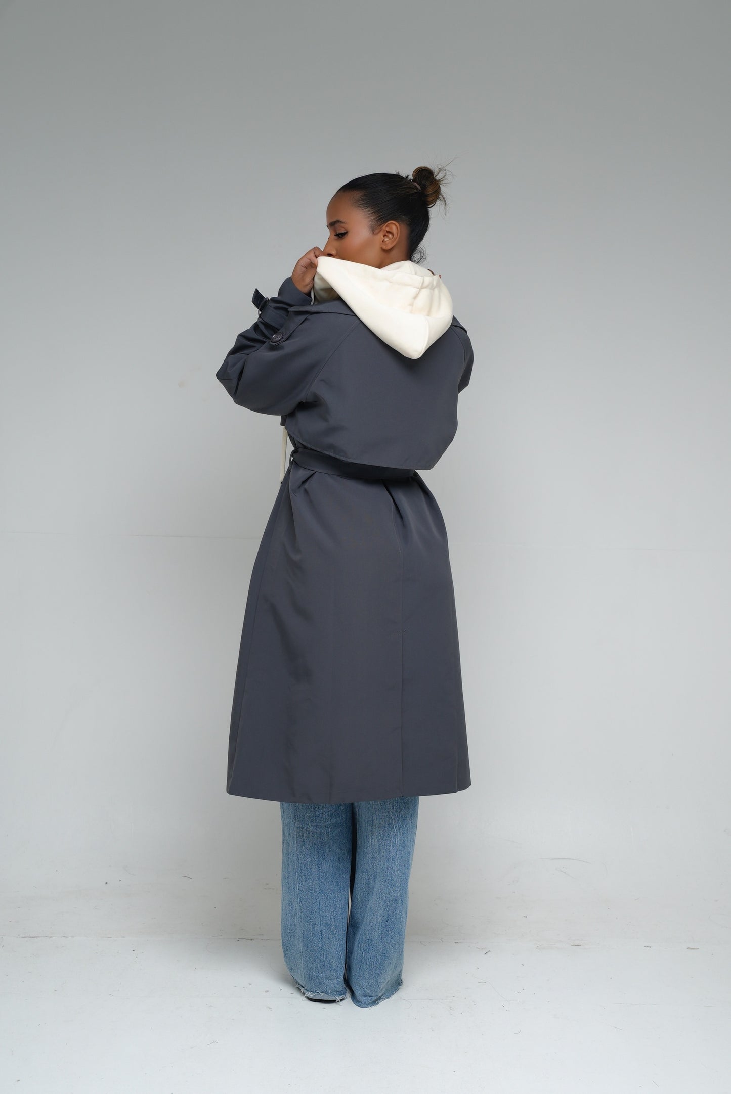 Trench capuche amovible [Gris]