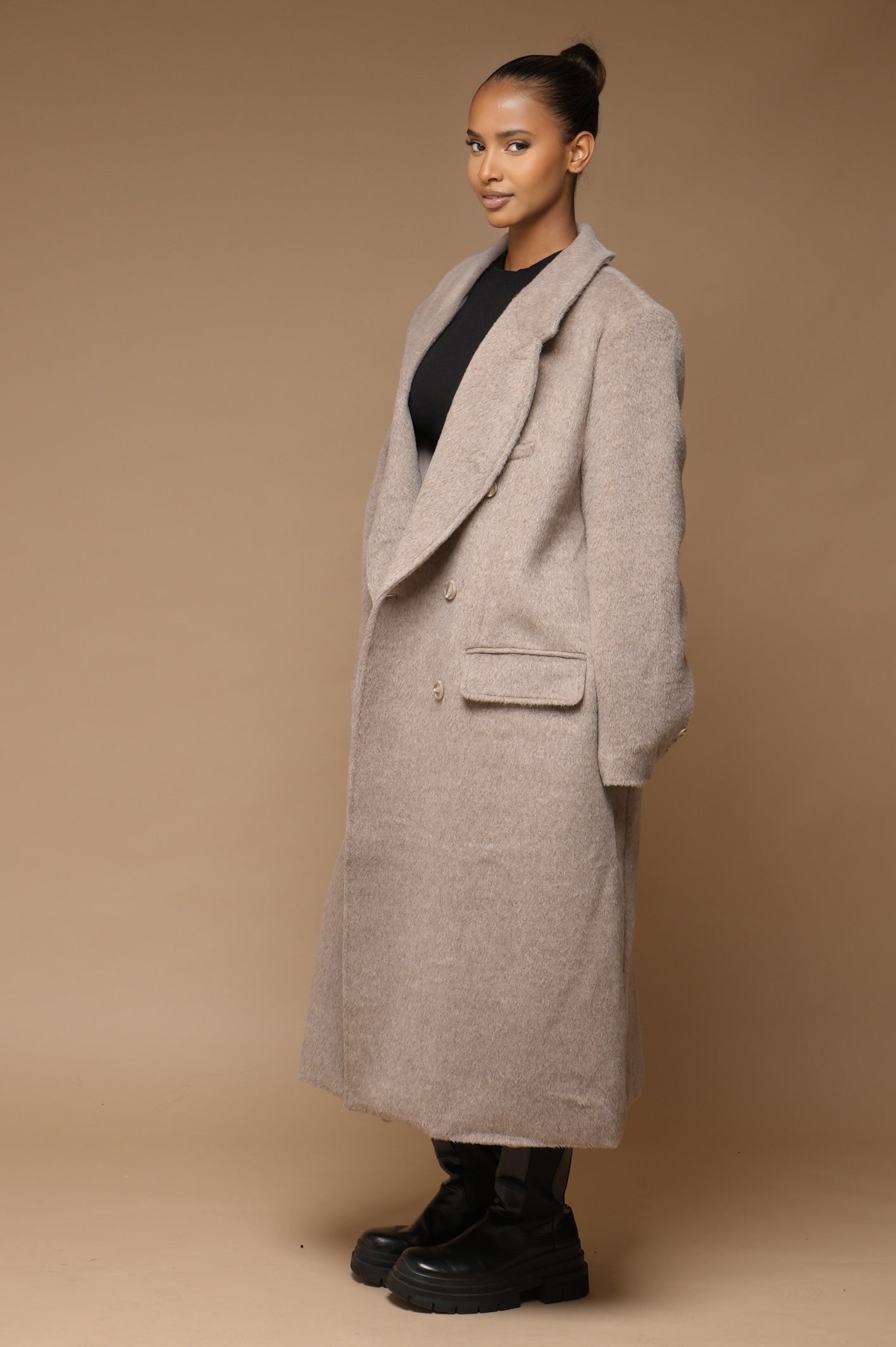 Manteau laine oversize [ Beige]