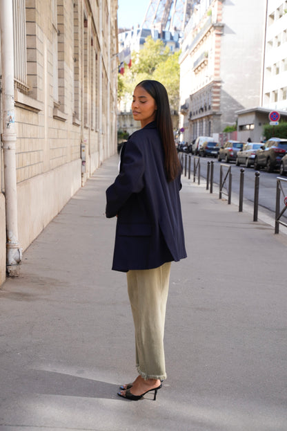 Blazer oversize [ Bleu marine ]