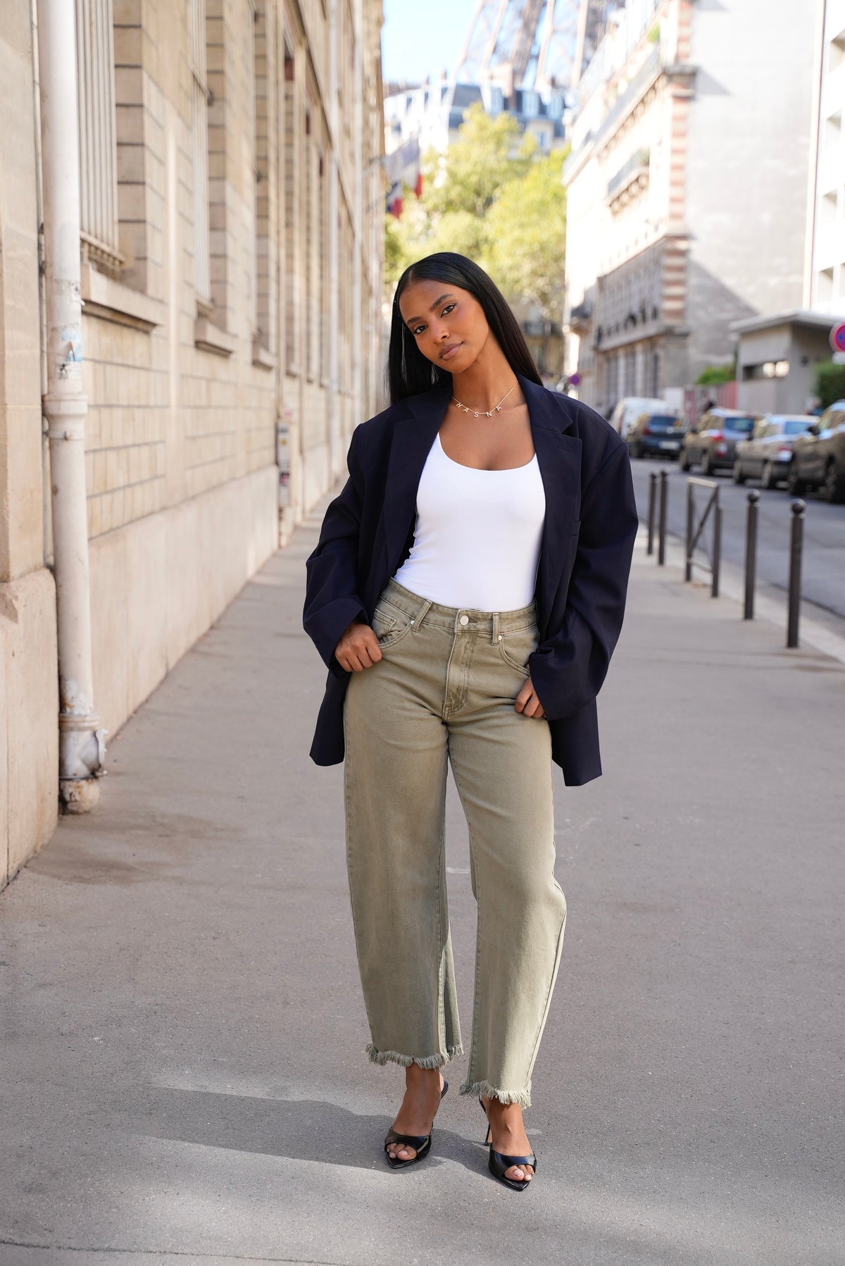 Blazer oversize [ Bleu marine ]