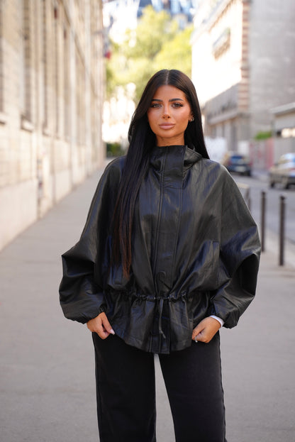 Veste grainée  à taille cintrée
