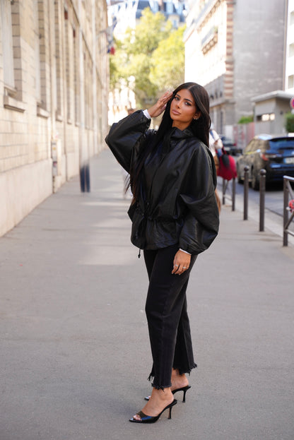 Veste grainée  à taille cintrée