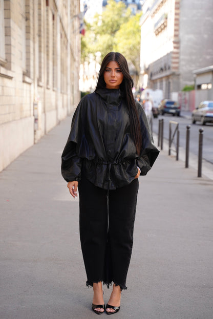 Veste grainée  à taille cintrée