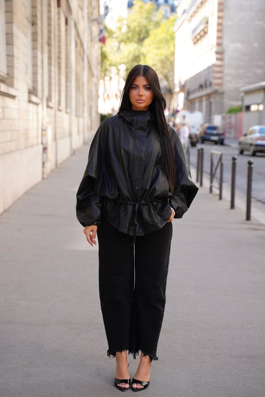 Veste grainée  à taille cintrée