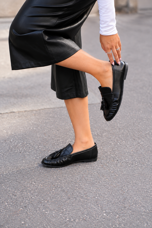 Mocassins en similicuir  [ Noir ]