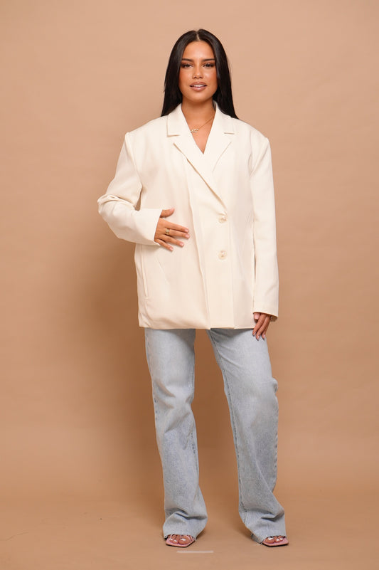 Blazer à bouton deux pièces [ Blanc]748