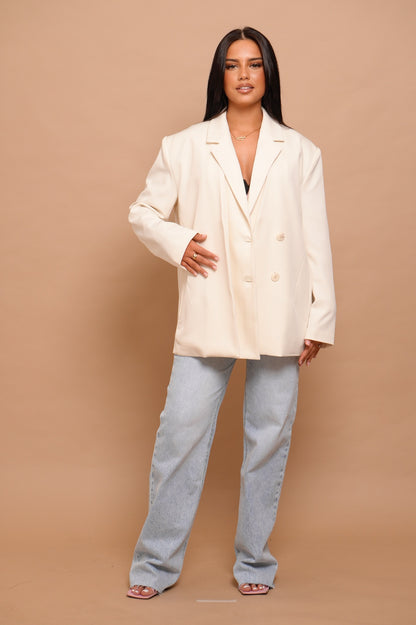 Blazer à bouton deux pièces [ Blanc]748