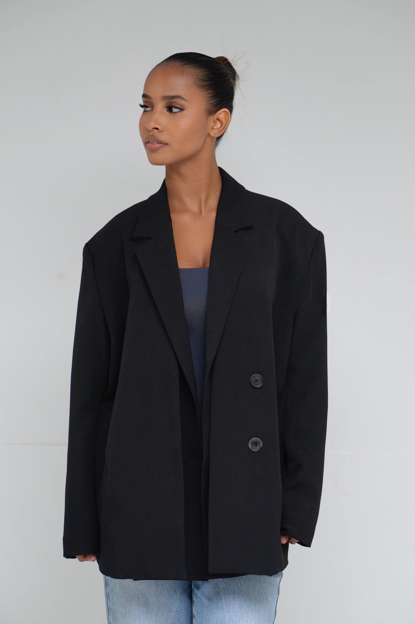 Blazer à bouton masculin  [Noir]748