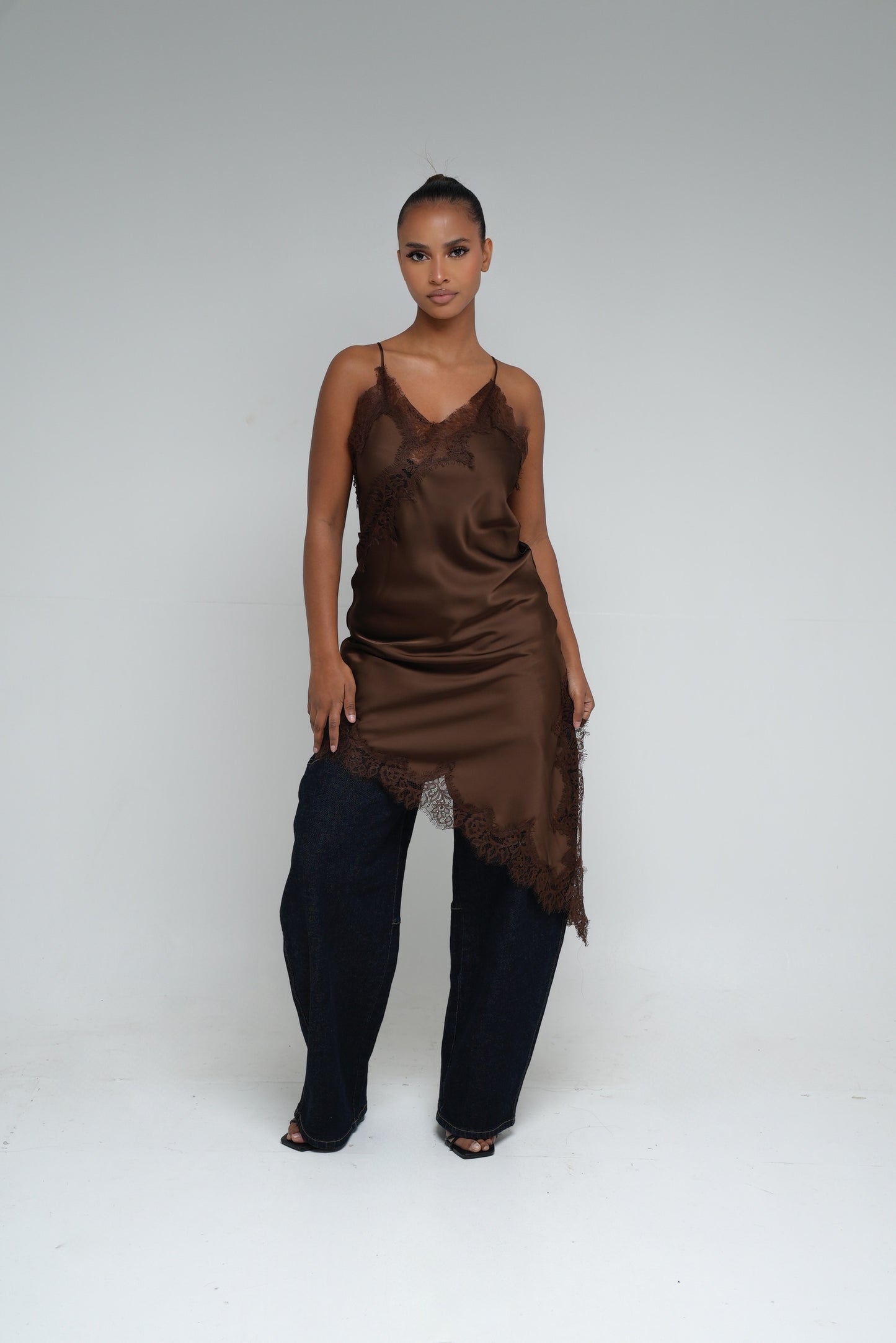 Tunique dentelle  [ Marron]