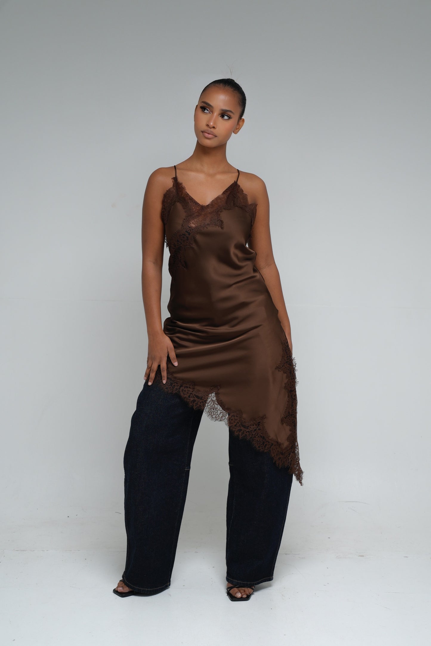 Tunique dentelle  [ Marron]