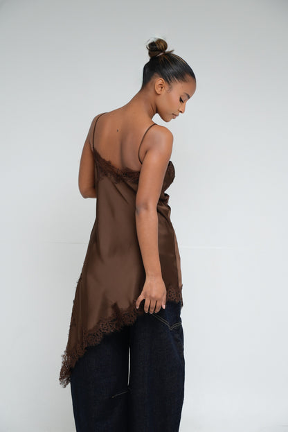 Tunique dentelle  [ Marron]