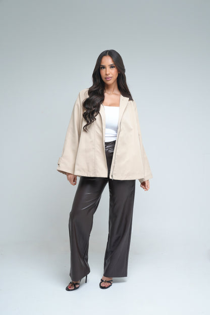 Trench oversize col tressé