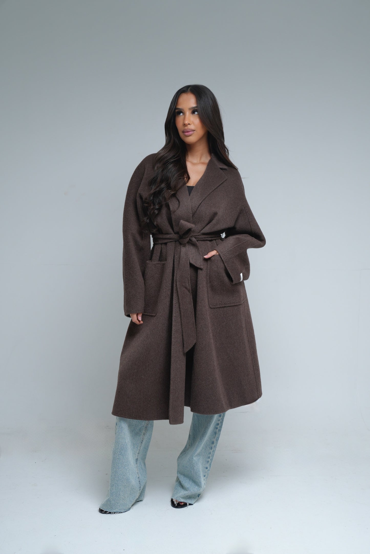 Manteau en laine fait main [ Marron]