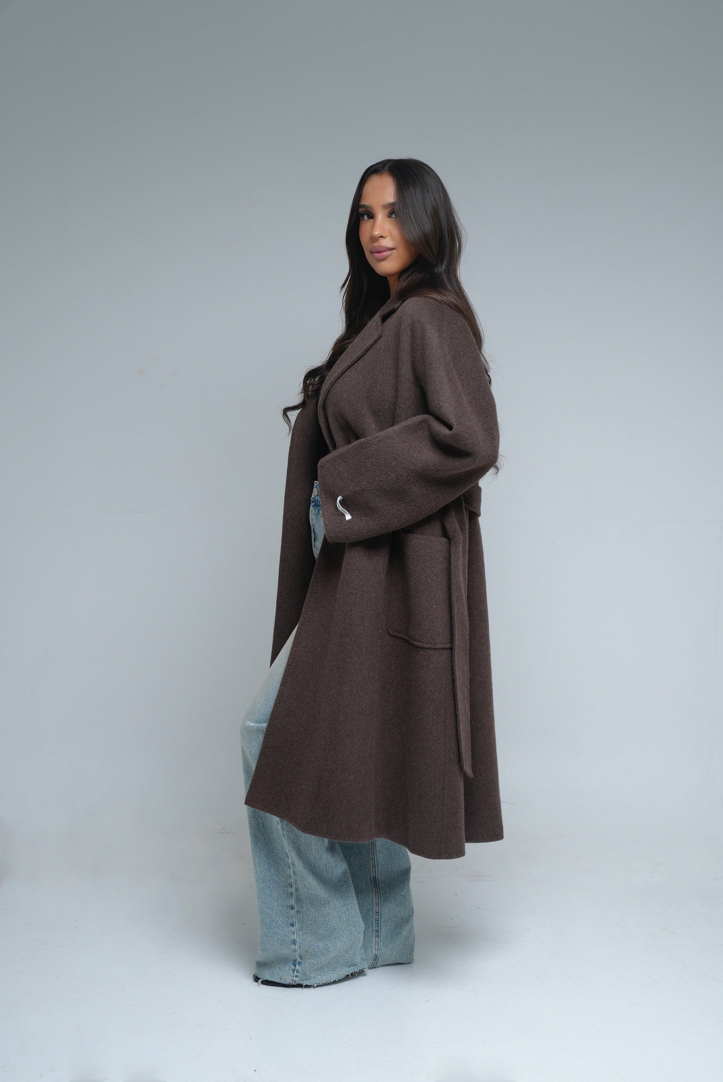 Manteau en laine fait main [ Marron]