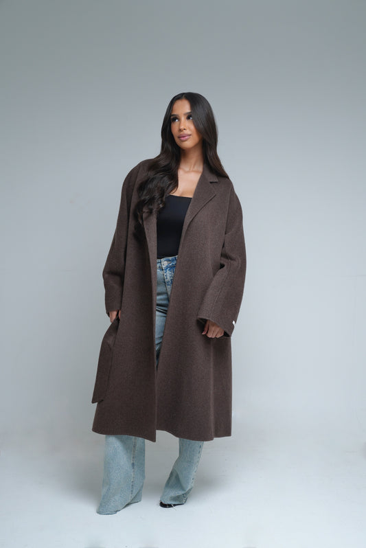 Manteau en laine fait main [ Marron]