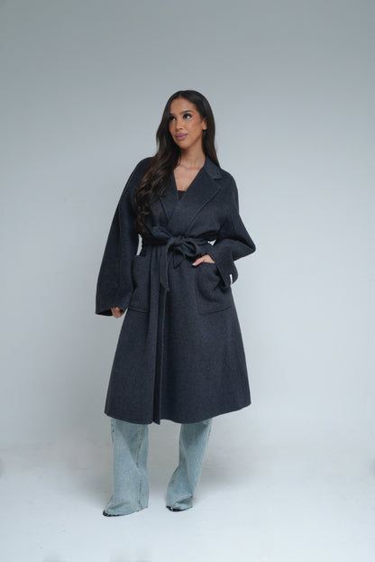 Manteau en laine fait main [ Gris]