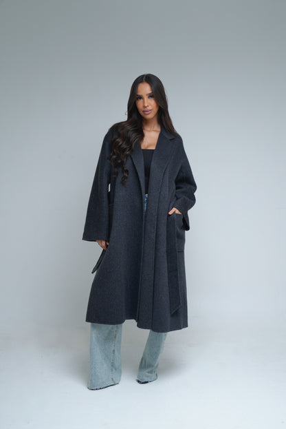 Manteau en laine fait main [ Gris]