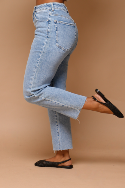 Jean mom fit [ Bleu clair] W37-2