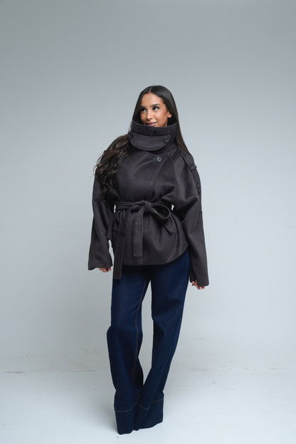 Manteau 50% laine [ Marron]